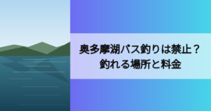 奥多摩湖バス釣りは禁止？釣れる場所と料金